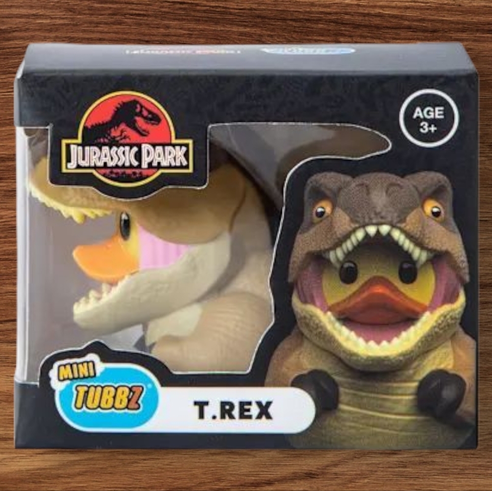 NIB Mini TUBBZ  T-Rex From Jurassic Park Rubber Duck